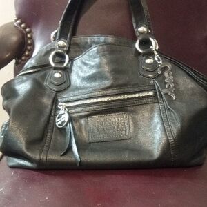 Coach H1069-16483P Black  Shoulder Bag with Silver Accents